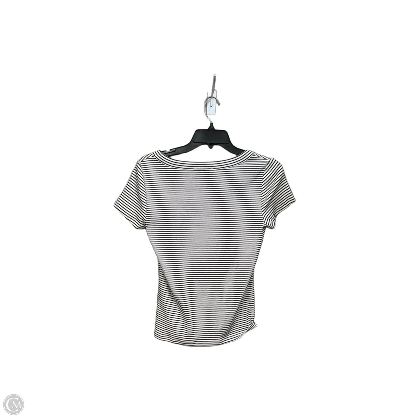Top Short Sleeve By Madewell In Striped Pattern, Size: M