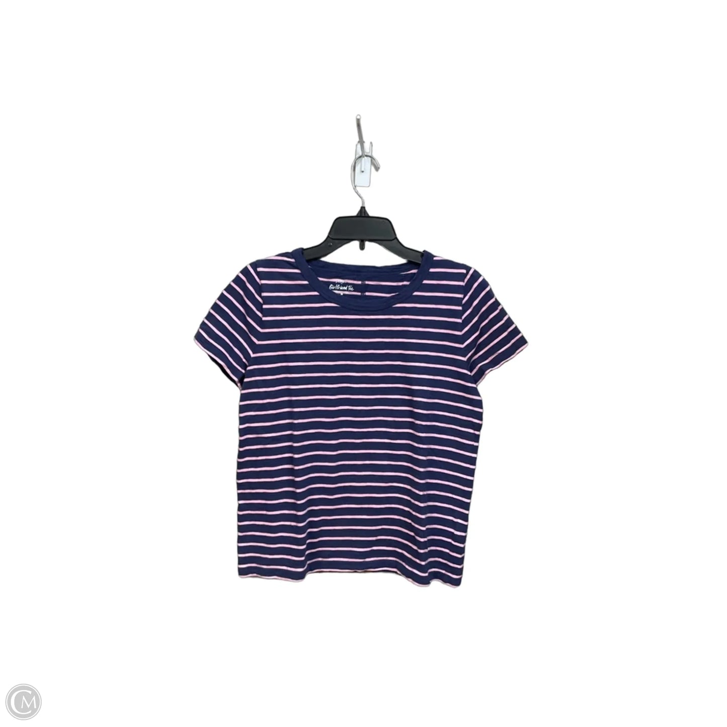 Top Short Sleeve Basic By J. Crew In Striped Pattern, Size: M
