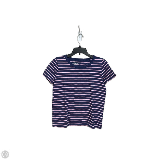 Top Short Sleeve Basic By J. Crew In Striped Pattern, Size: M