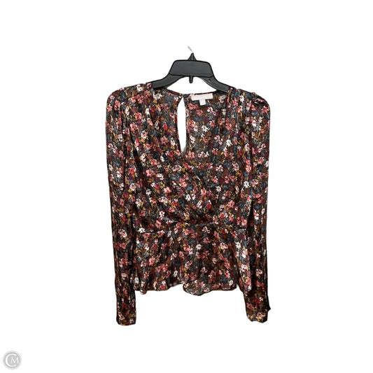 Blouse Long Sleeve By Chelsea 28 In Floral Print, Size: M