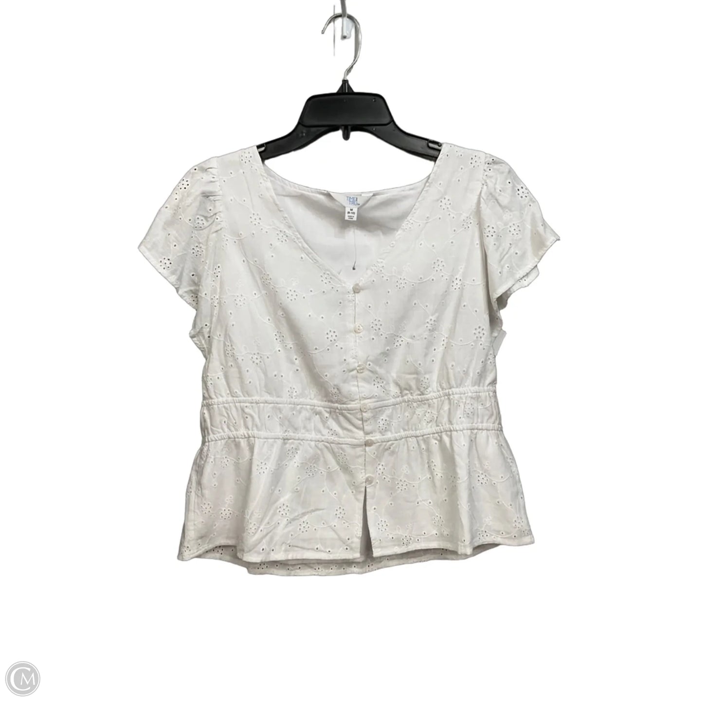 Top Short Sleeve By Time And Tru In White, Size: M