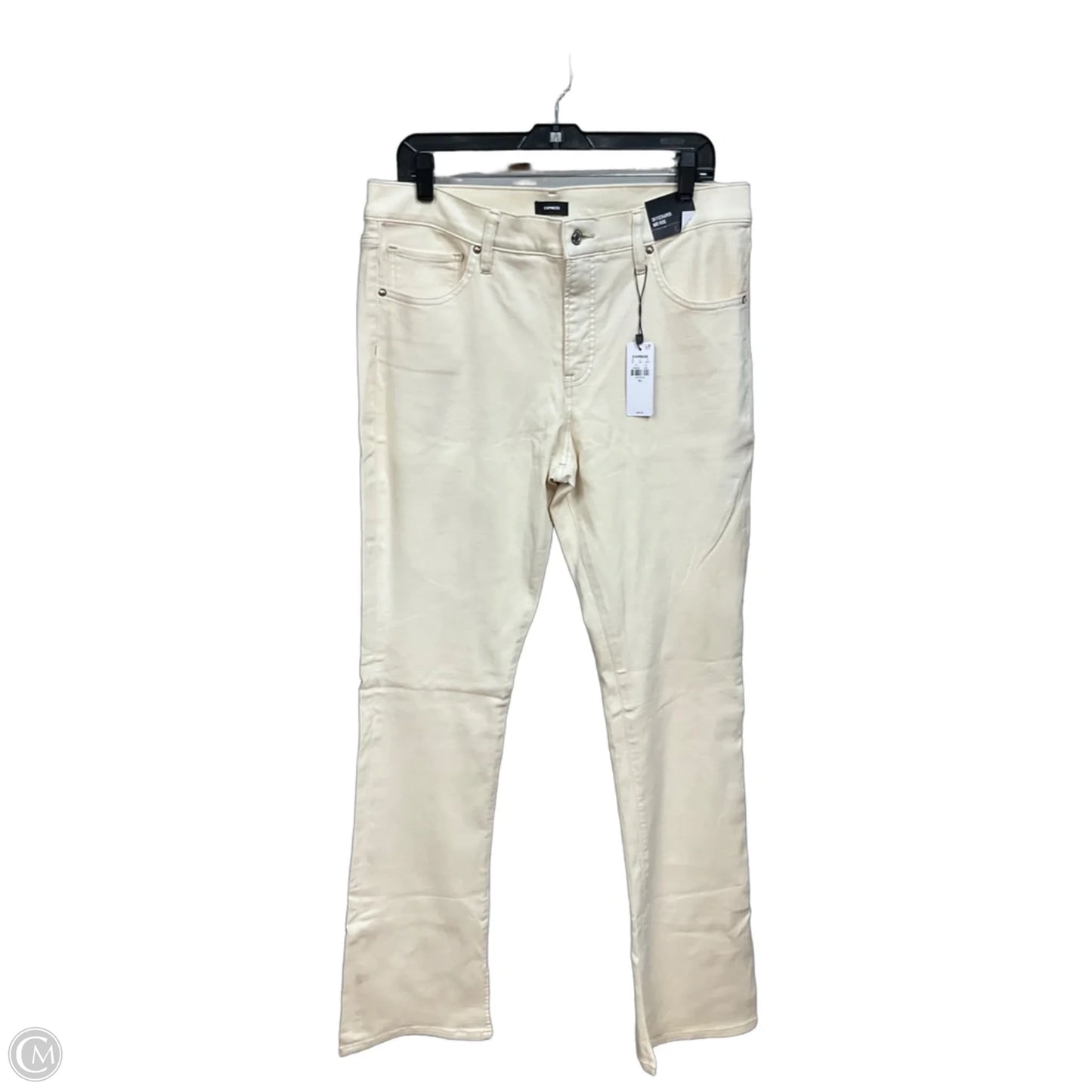 Jeans Straight By Express In Cream Denim, Size: 14l