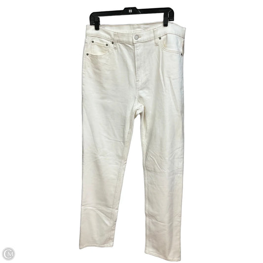 Jeans Straight By Gap In Cream Denim, Size: 14