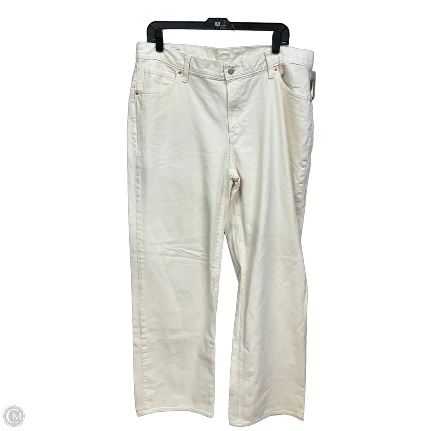 Jeans Wide Leg By Gap In Cream Denim, Size: 14