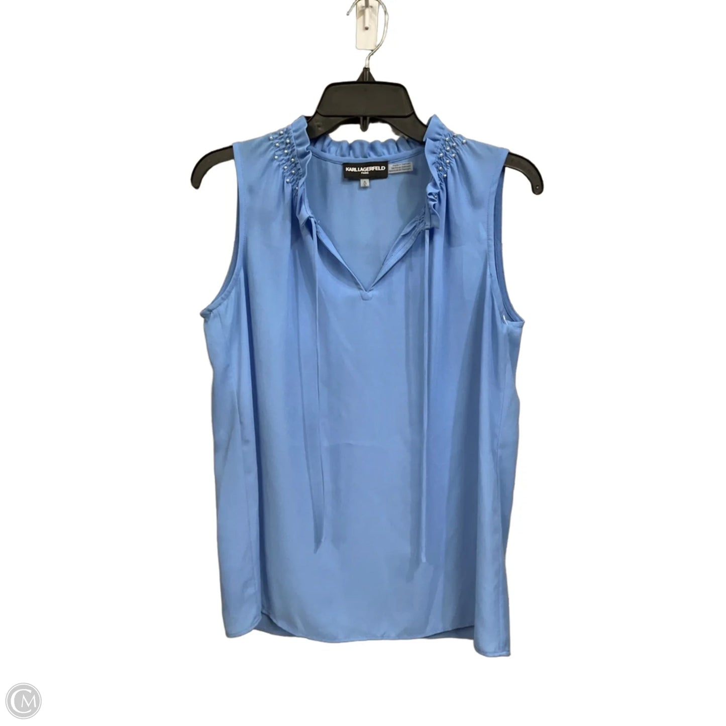 Top Sleeveless Designer By Karl Lagerfeld In Blue, Size: S