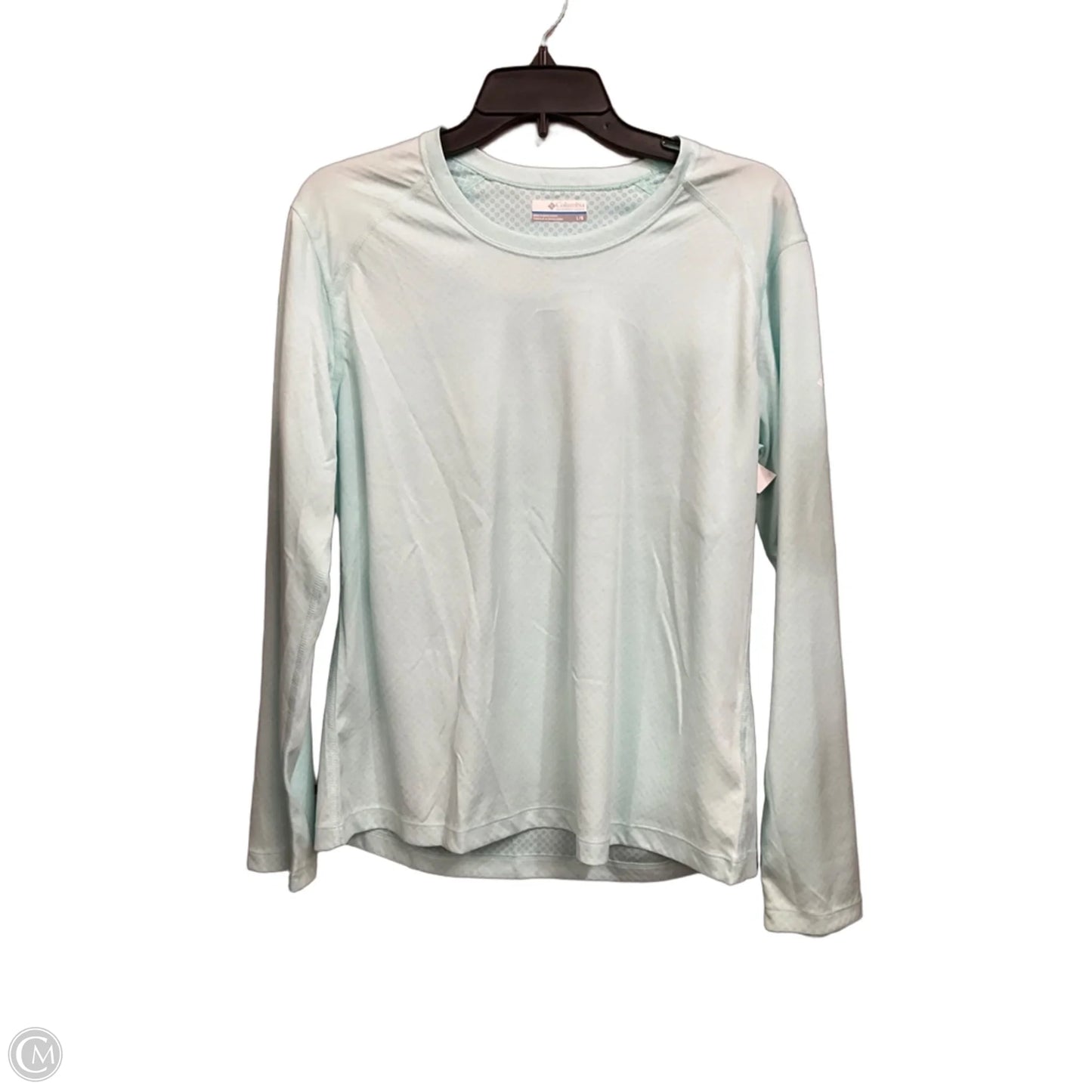 Athletic Top Long Sleeve Crewneck By Columbia In Aqua, Size: L