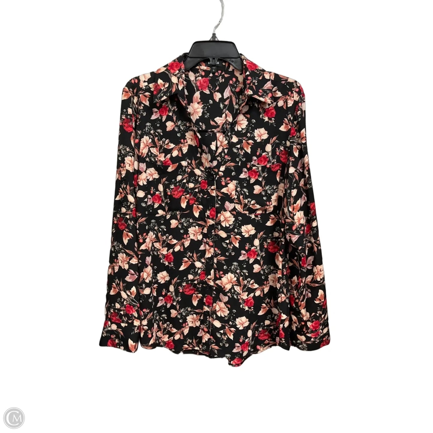 Blouse Long Sleeve By Express In Floral Print, Size: L