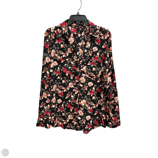 Blouse Long Sleeve By Express In Floral Print, Size: L