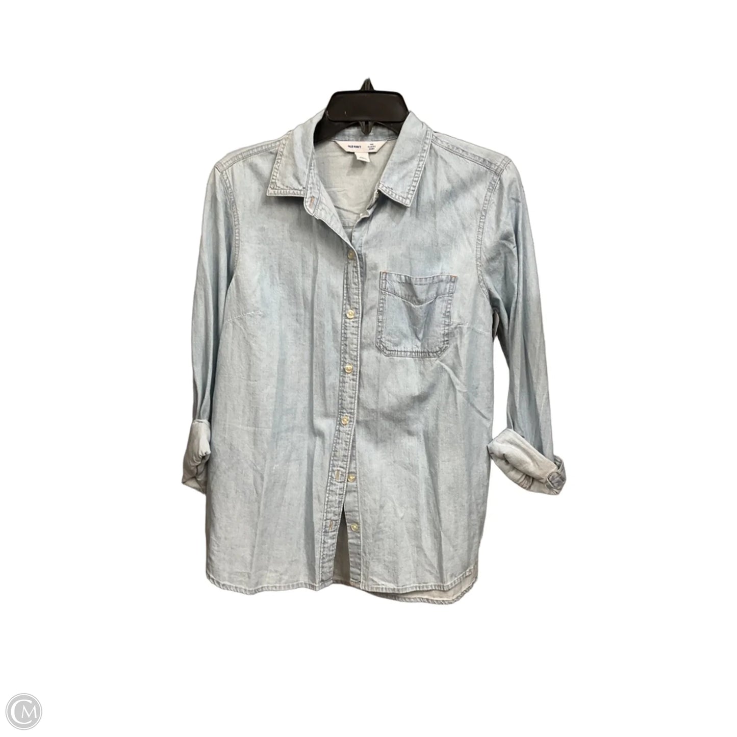 Blouse Long Sleeve By Old Navy In Blue, Size: M