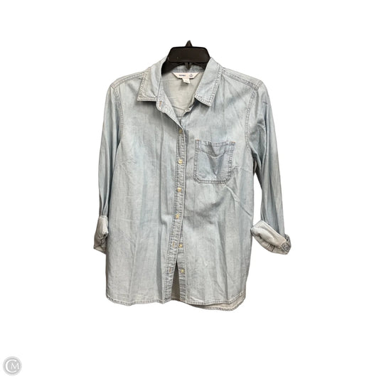 Blouse Long Sleeve By Old Navy In Blue, Size: M