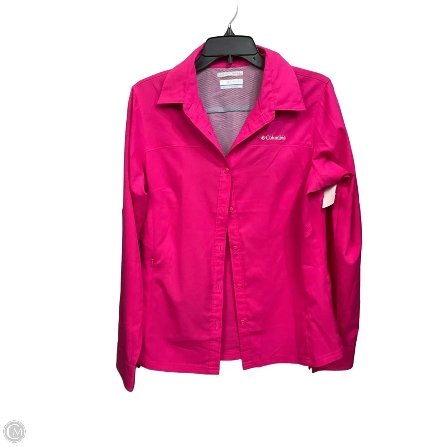 Athletic Top Long Sleeve Collar By Columbia In Pink, Size: M