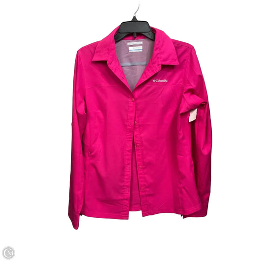 Athletic Top Long Sleeve Collar By Columbia In Pink, Size: M