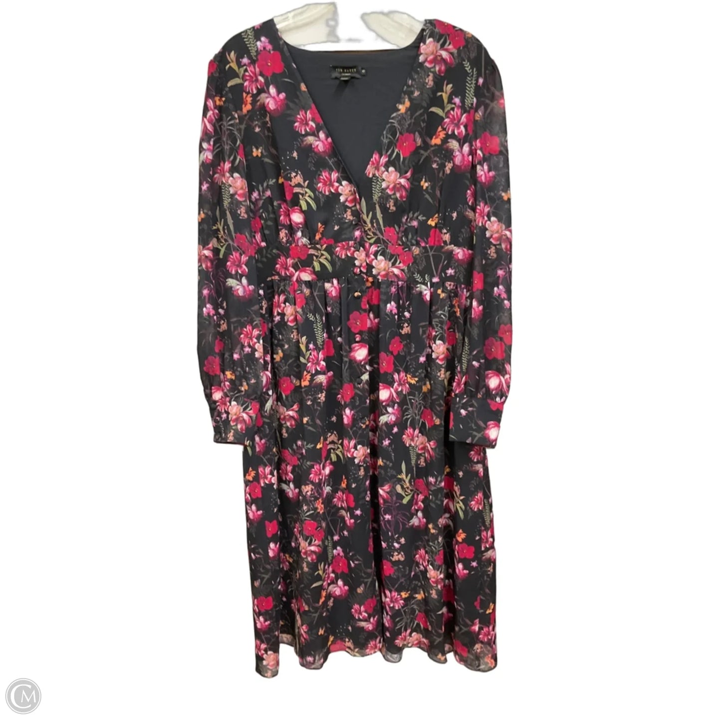Dress Casual Midi By Ted Baker In Floral Print, Size: L
