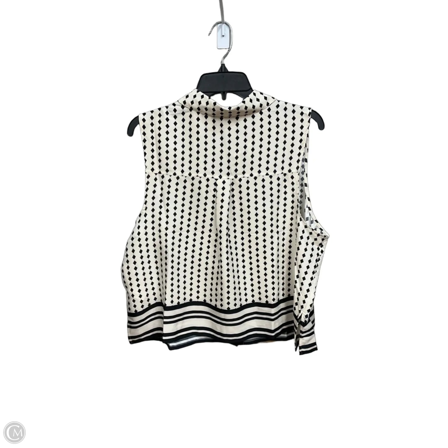 Top Sleeveless By Express In Black & White, Size: L
