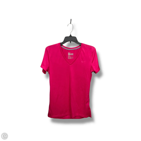 Athletic Top Short Sleeve By Nike Apparel In Pink, Size: M