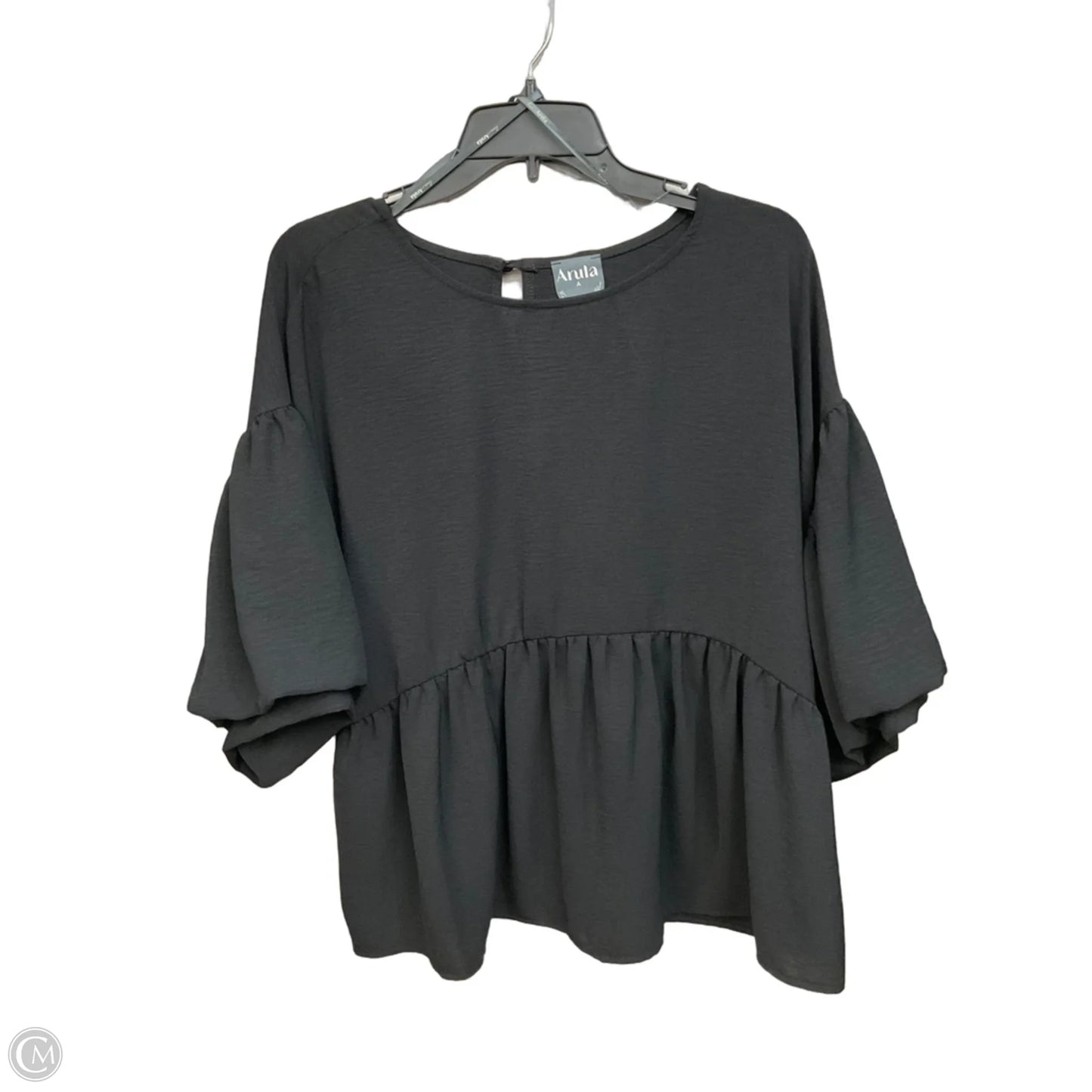 Top Short Sleeve By Arula In Black, Size: 1x