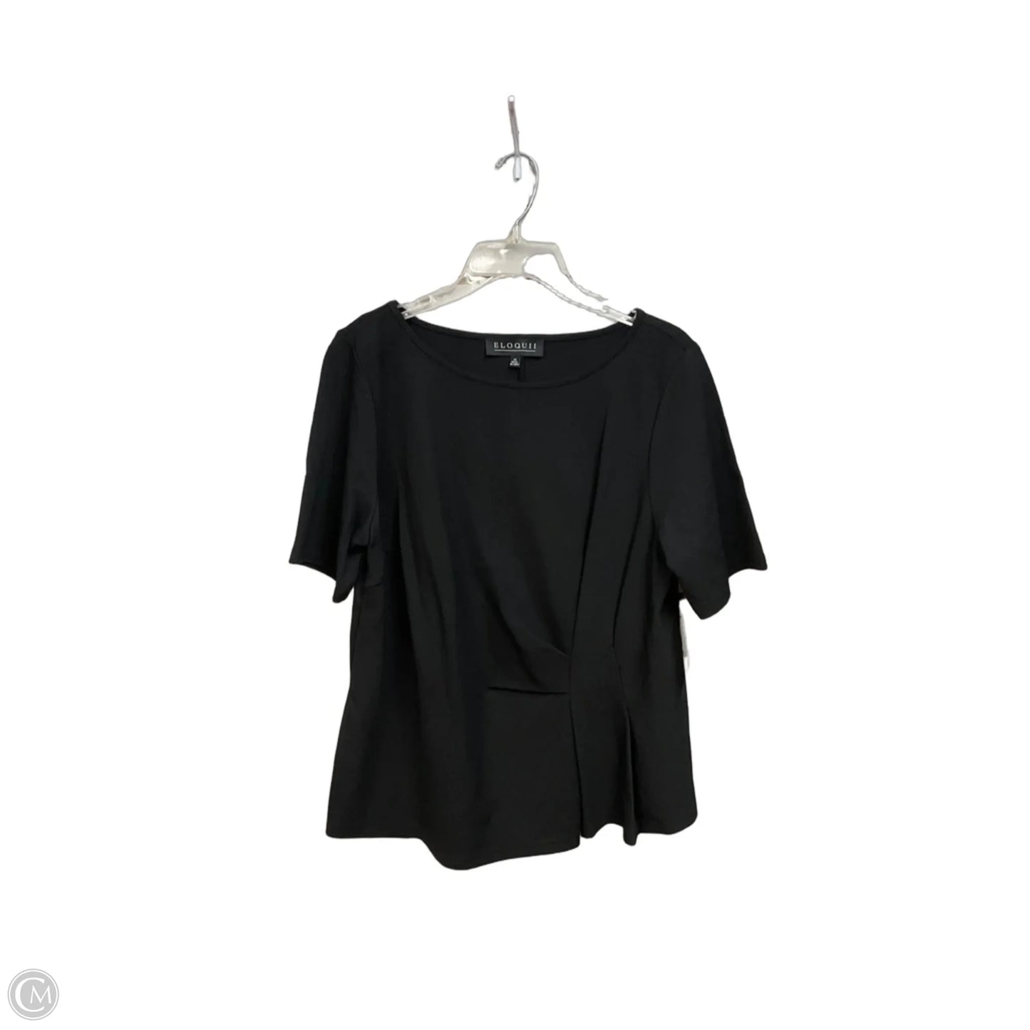 Top Short Sleeve By Eloquii In Black, Size: Xl