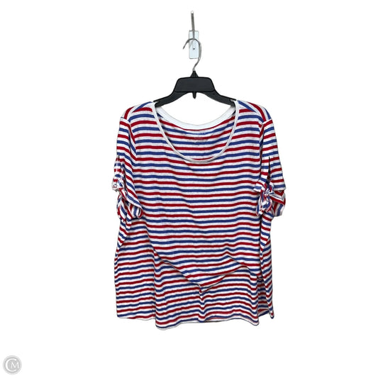 Top Short Sleeve By Talbots In Striped Pattern, Size: 3x
