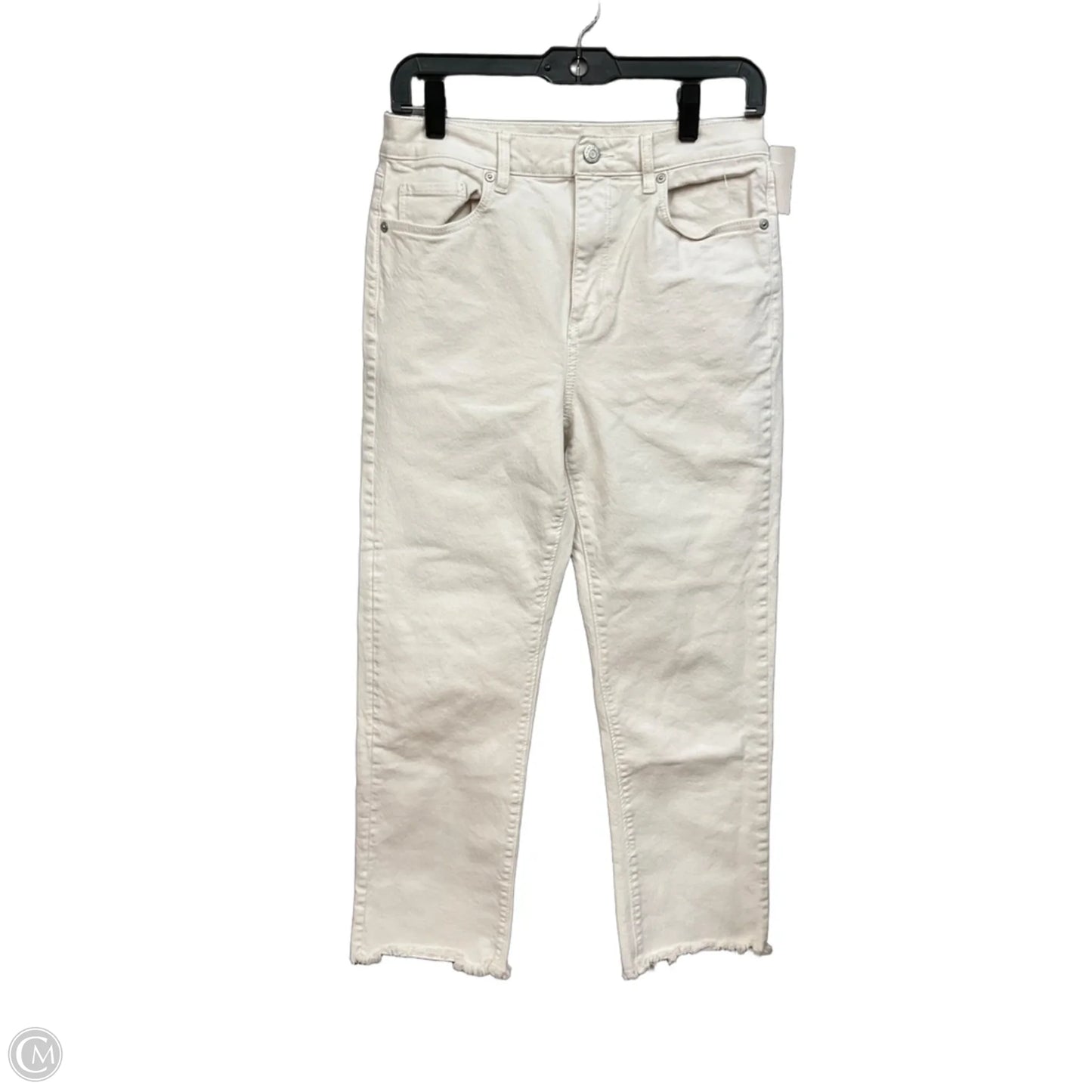 Jeans Straight By Loft In Cream Denim, Size: 4