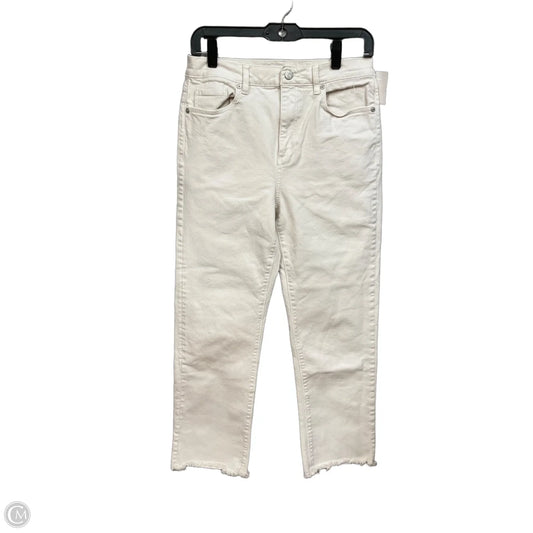 Jeans Straight By Loft In Cream Denim, Size: 4