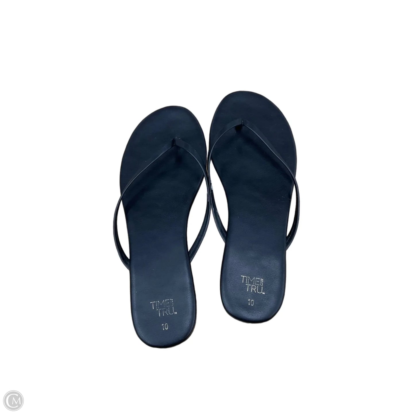 Sandals Flip Flops By Time And Tru In Black, Size: 10