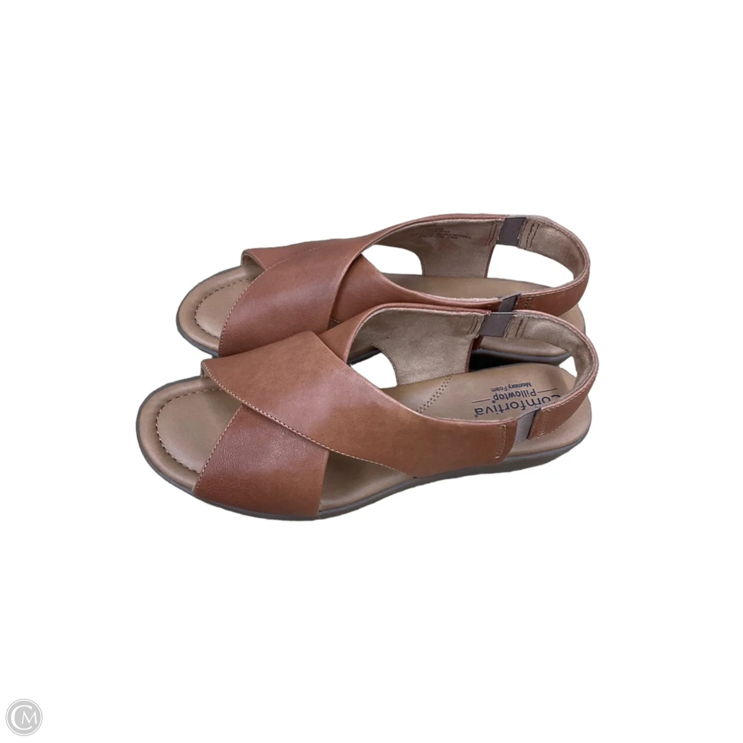 Sandals Flats By Clothes Mentor In Brown, Size: 10