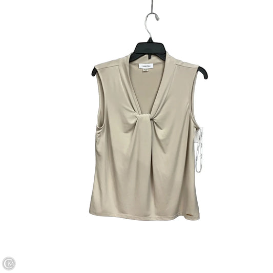 Top Sleeveless By Calvin Klein In Tan, Size: L