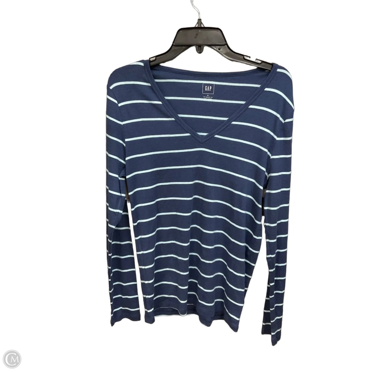 Top Long Sleeve Basic By Gap In Striped Pattern, Size: Xl