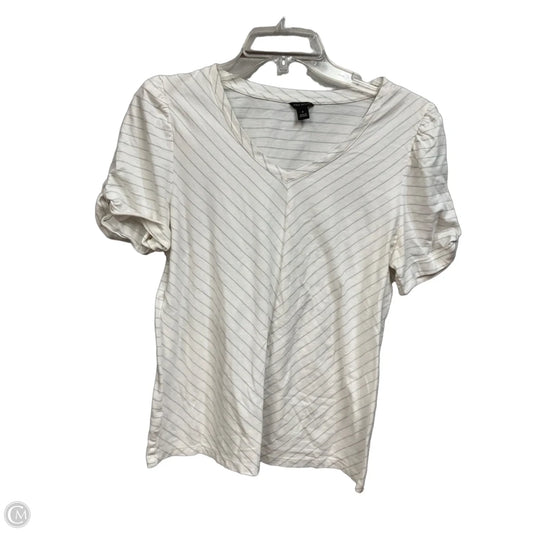 Top Short Sleeve By Ann Taylor In Striped Pattern, Size: M
