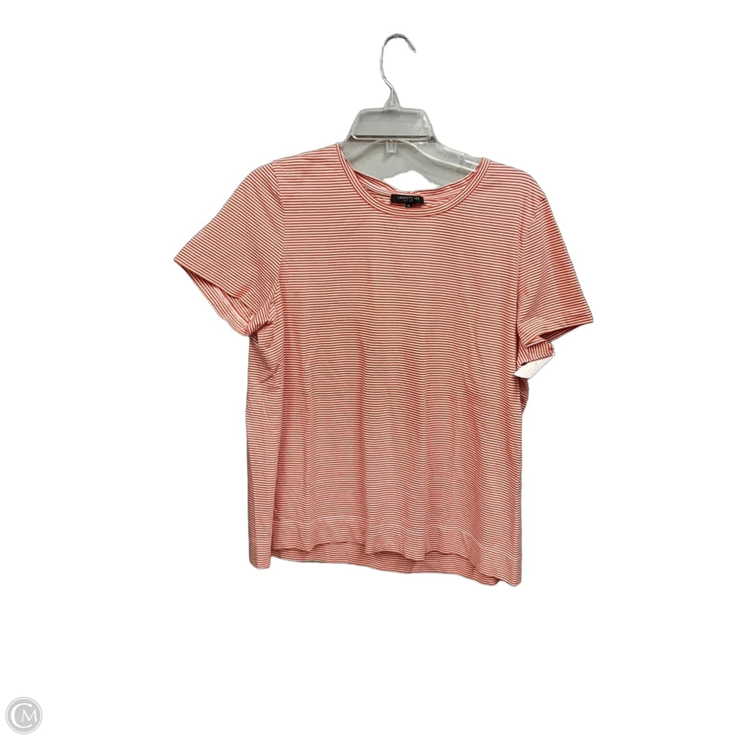 Top Short Sleeve Designer By Lafayette 148 In Striped Pattern, Size: Xl