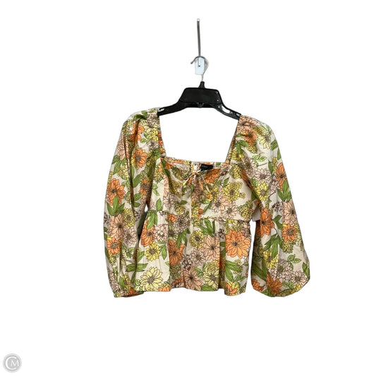 Top Long Sleeve By J. Crew In Floral Print, Size: S