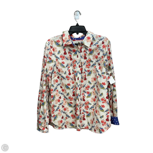 Blouse Long Sleeve By Talbots In Floral Print, Size: Xl