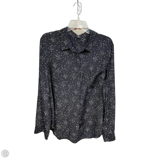 Blouse Long Sleeve By Ann Taylor In Navy, Size: Xl