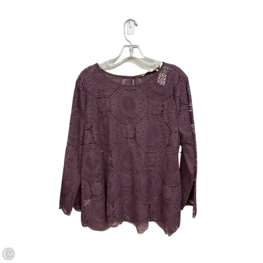 Top Long Sleeve By Loft In Purple, Size: Xl