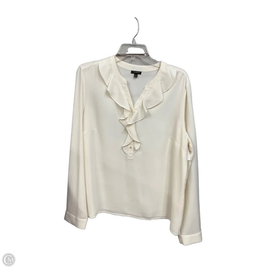 Blouse Long Sleeve By Talbots In Cream, Size: Xl