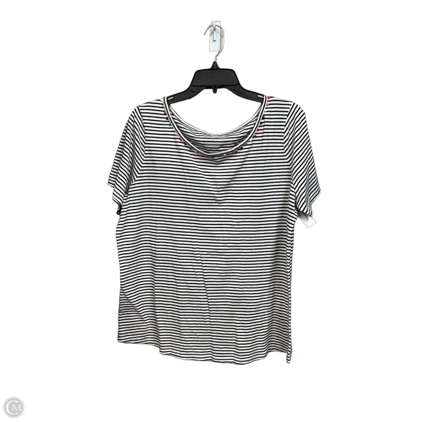 Top Short Sleeve By Talbots In Striped Pattern, Size: 1x