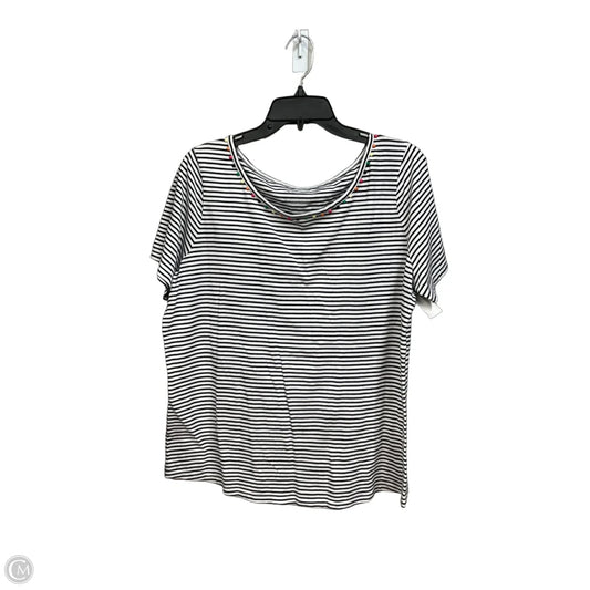 Top Short Sleeve By Talbots In Striped Pattern, Size: 1x