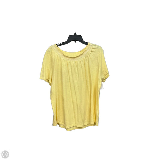 Top Short Sleeve By Talbots In Yellow, Size: Xl