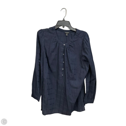 Blouse Long Sleeve By Talbots In Blue, Size: 1x