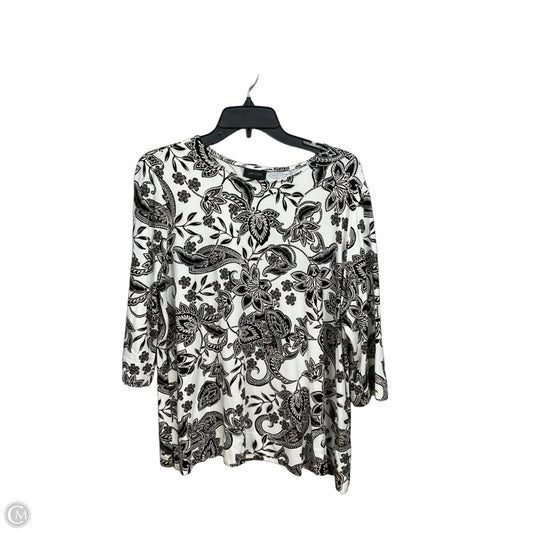 Top 3/4 Sleeve By J. Jill In Floral Print, Size: L