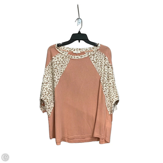 Top Short Sleeve By Easel In Peach, Size: 1x