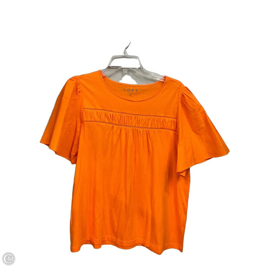 Top Short Sleeve By Loft In Orange, Size: M