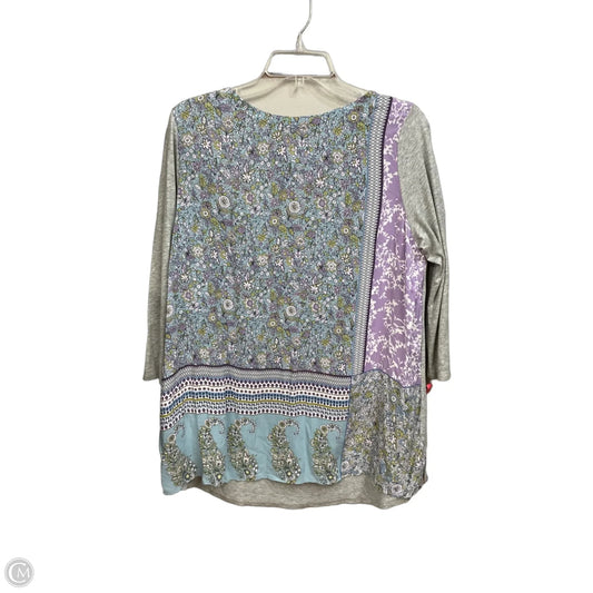 Top 3/4 Sleeve By J. Jill In Floral Print, Size: L
