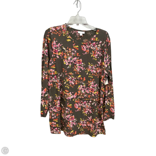 Top Long Sleeve By J. Jill In Floral Print, Size: L