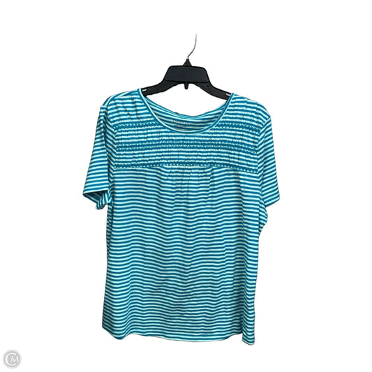 Top Short Sleeve By Talbots In Striped Pattern, Size: Xl