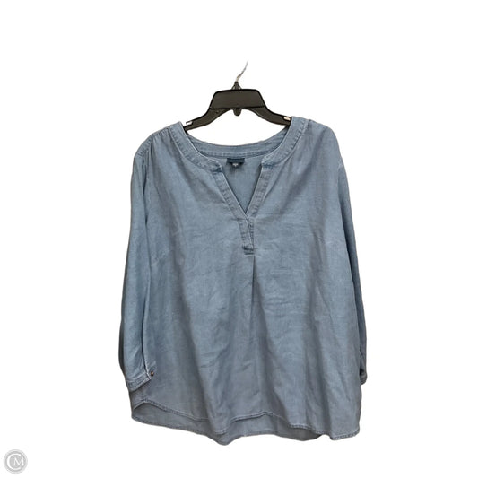 Top Long Sleeve By J. Jill In Blue Denim, Size: Xl
