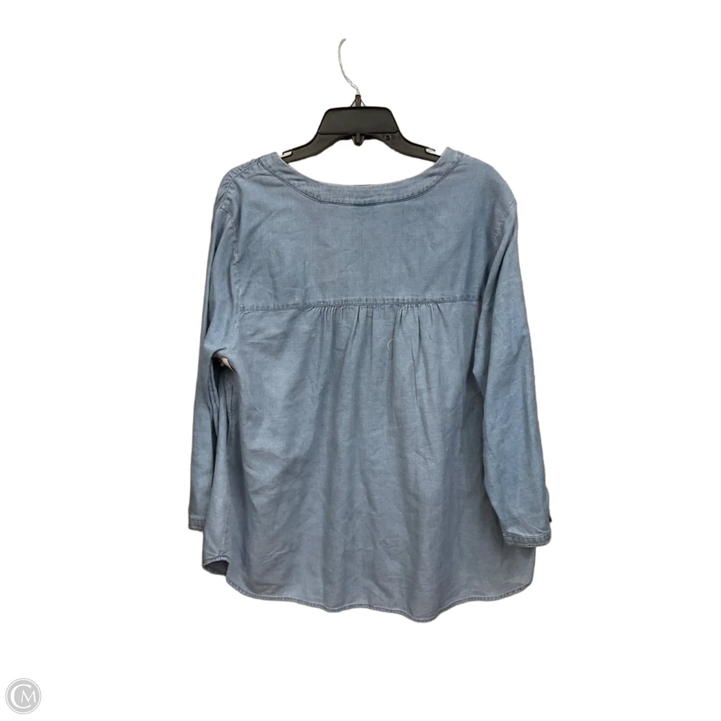 Top Long Sleeve By J. Jill In Blue Denim, Size: Xl