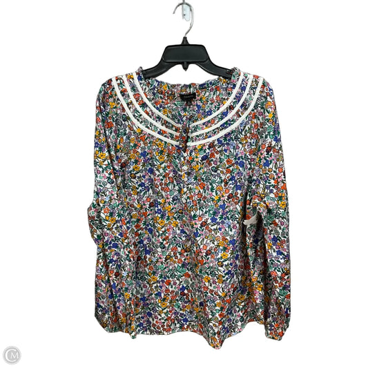Blouse Long Sleeve By Talbots In Floral Print, Size: Xl