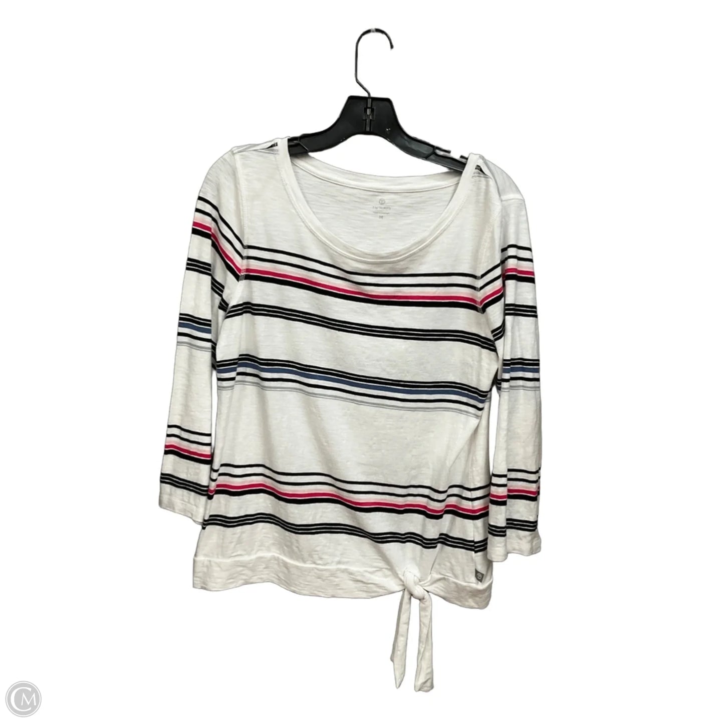 Top 3/4 Sleeve By Talbots In Striped Pattern, Size: M