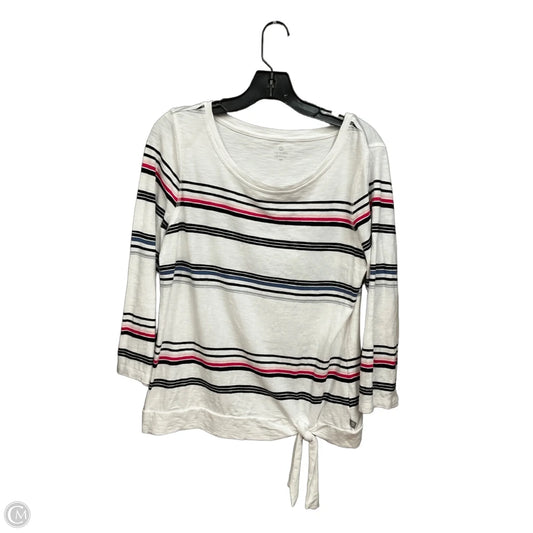 Top 3/4 Sleeve By Talbots In Striped Pattern, Size: M